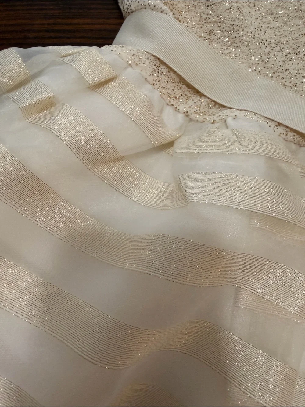 Brand new with tags size 14 tChildren's Place Girls' Cream & Gold Sparkle Party